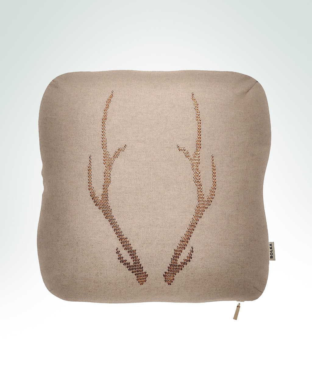 Antlers Highland Fog Wool Cushion <br> <i> A crown renewed</i>