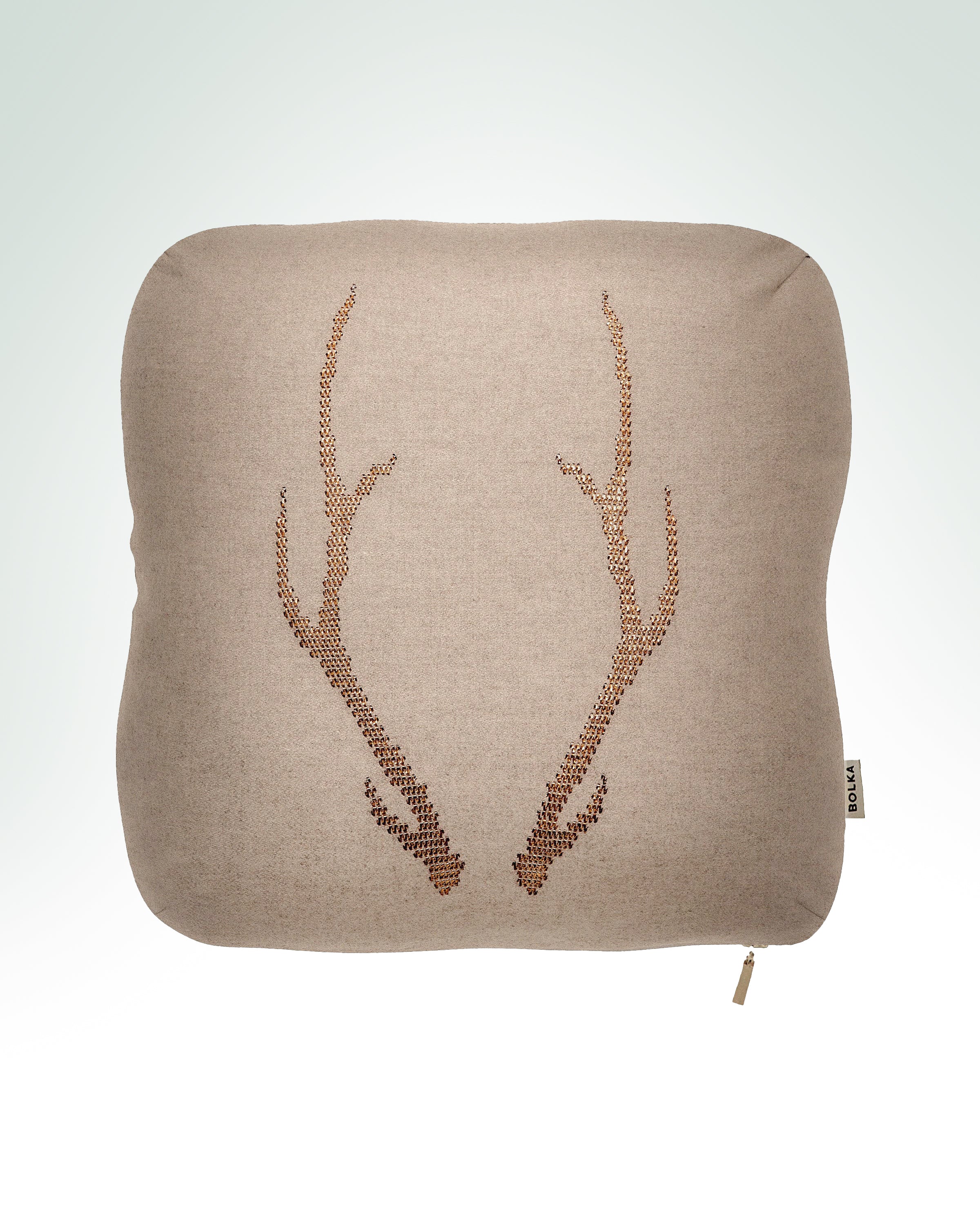 Antlers Highland Fog Wool Cushion <br> <i> A crown renewed</i>