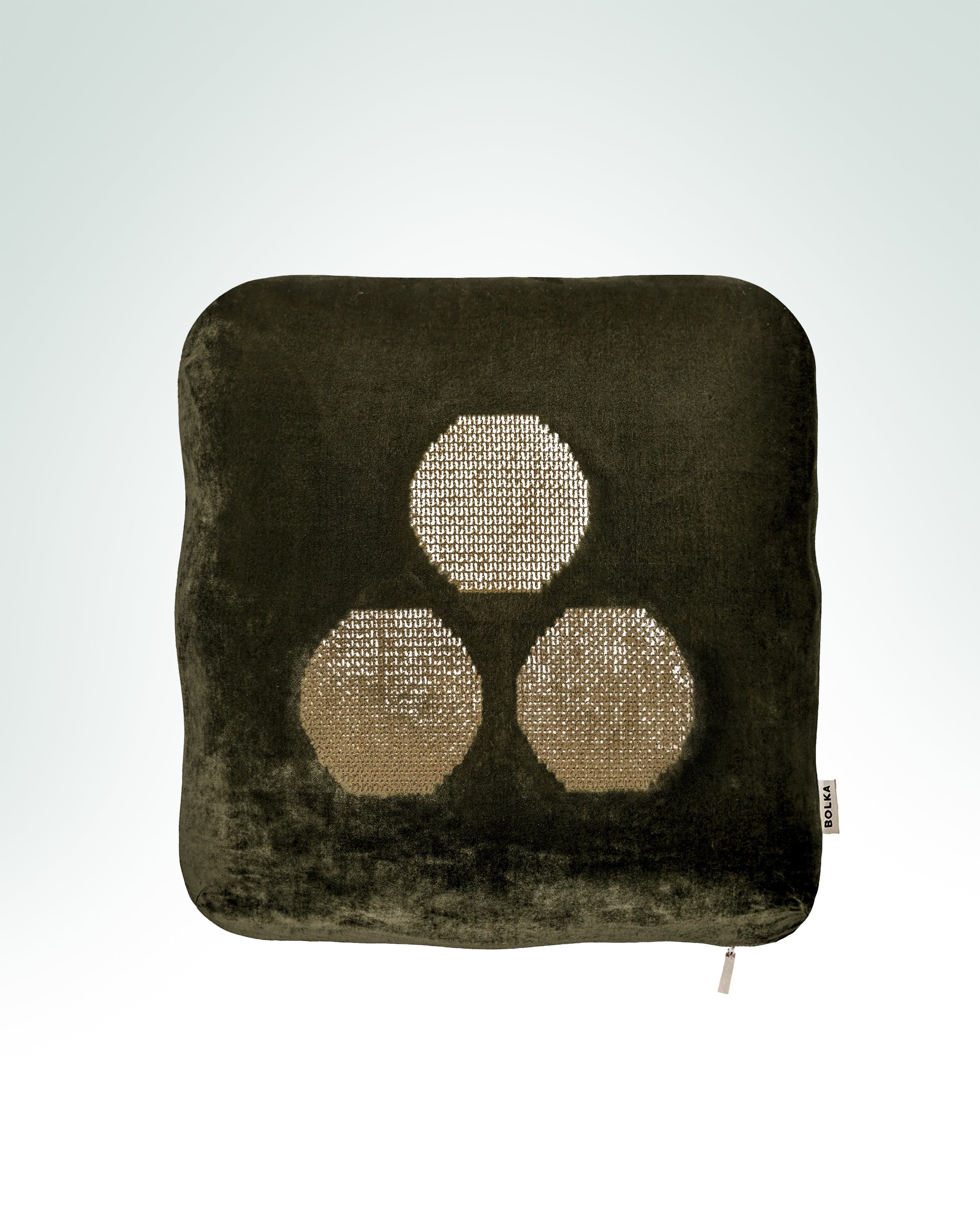 Chintamani Golden Pomegranate Velvet Cushion<br> <i> One jewel to answer every wish</i>