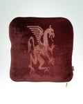 Griffin Oxblood Velvet Cushion <br> <i> The courage to see clearly</i>