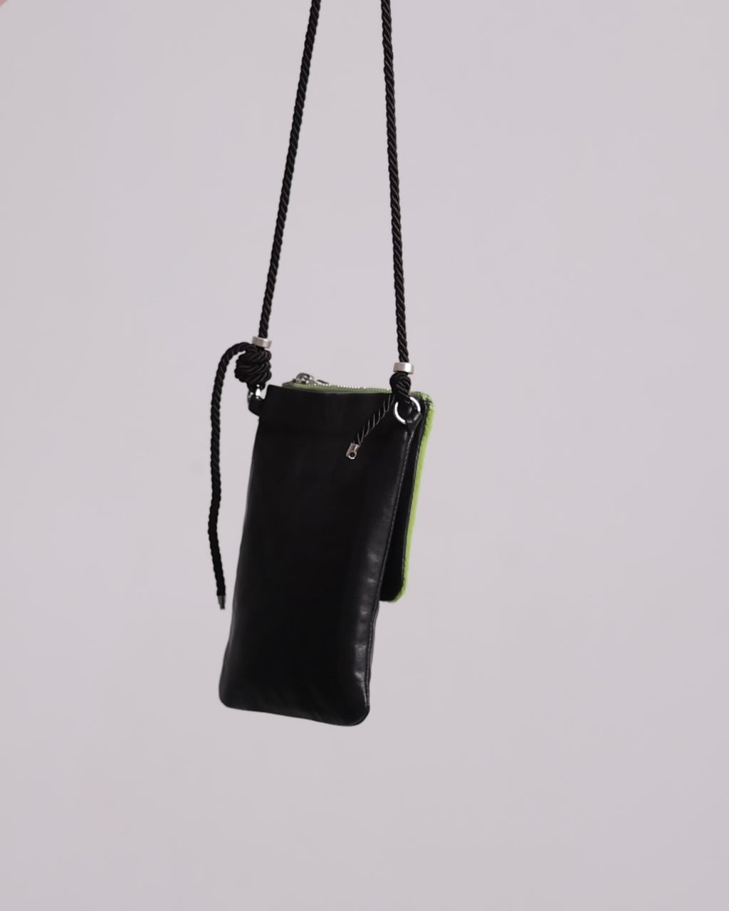 Birch hand-embroidered crossbody leather pouch for essentials. 