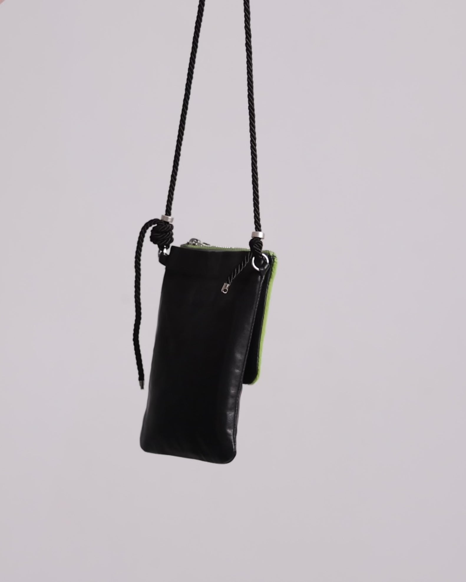 Birch hand-embroidered crossbody leather pouch for essentials. 