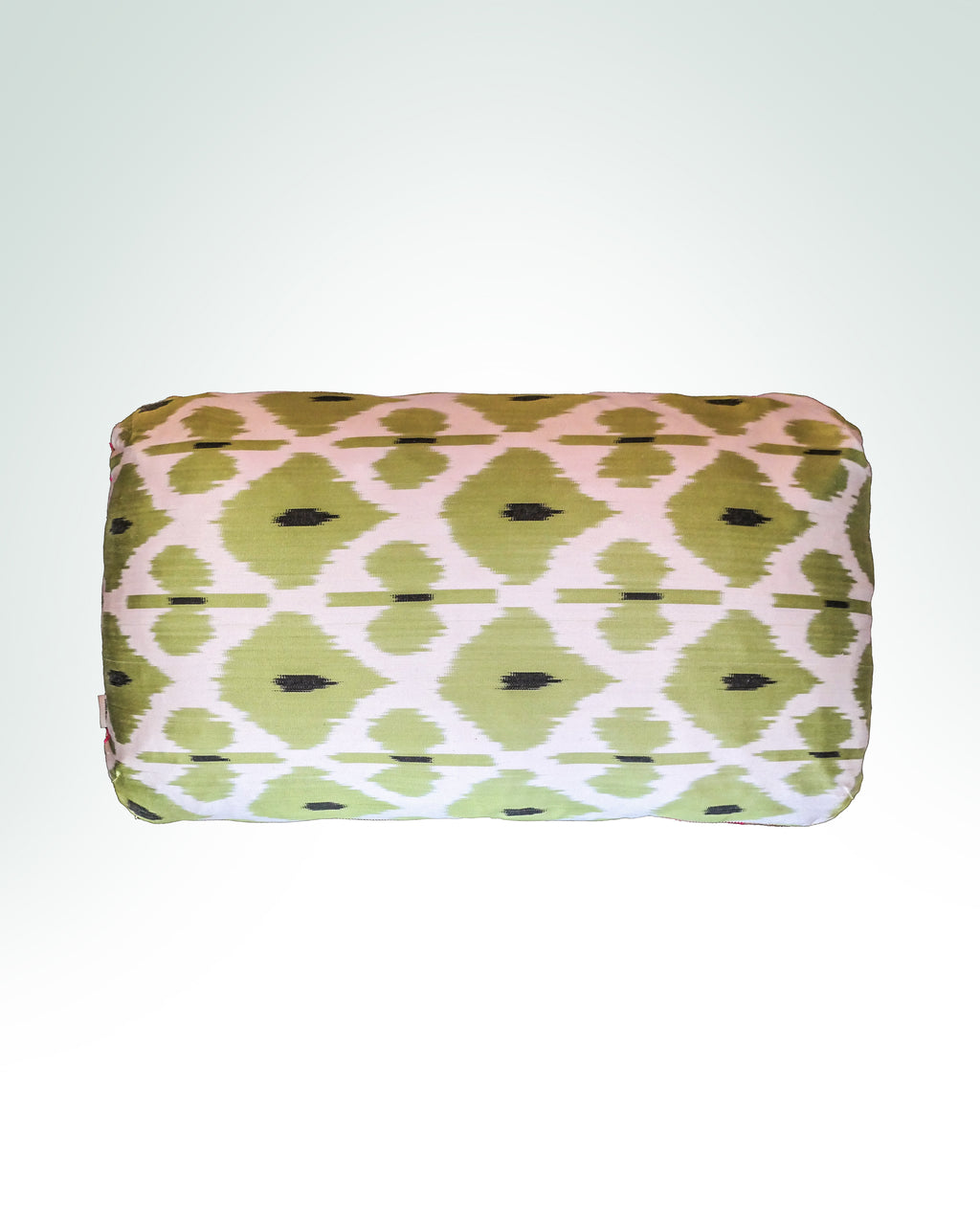 Carnation reversible velvet ikat cushion